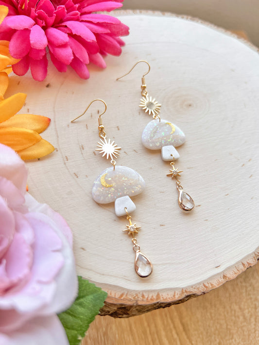 Opal Mushroom Statement Earrings