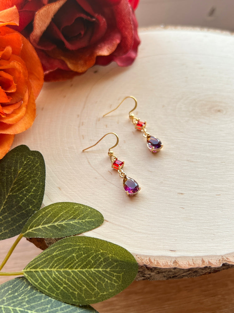 Red and Purple Autumn Dangles