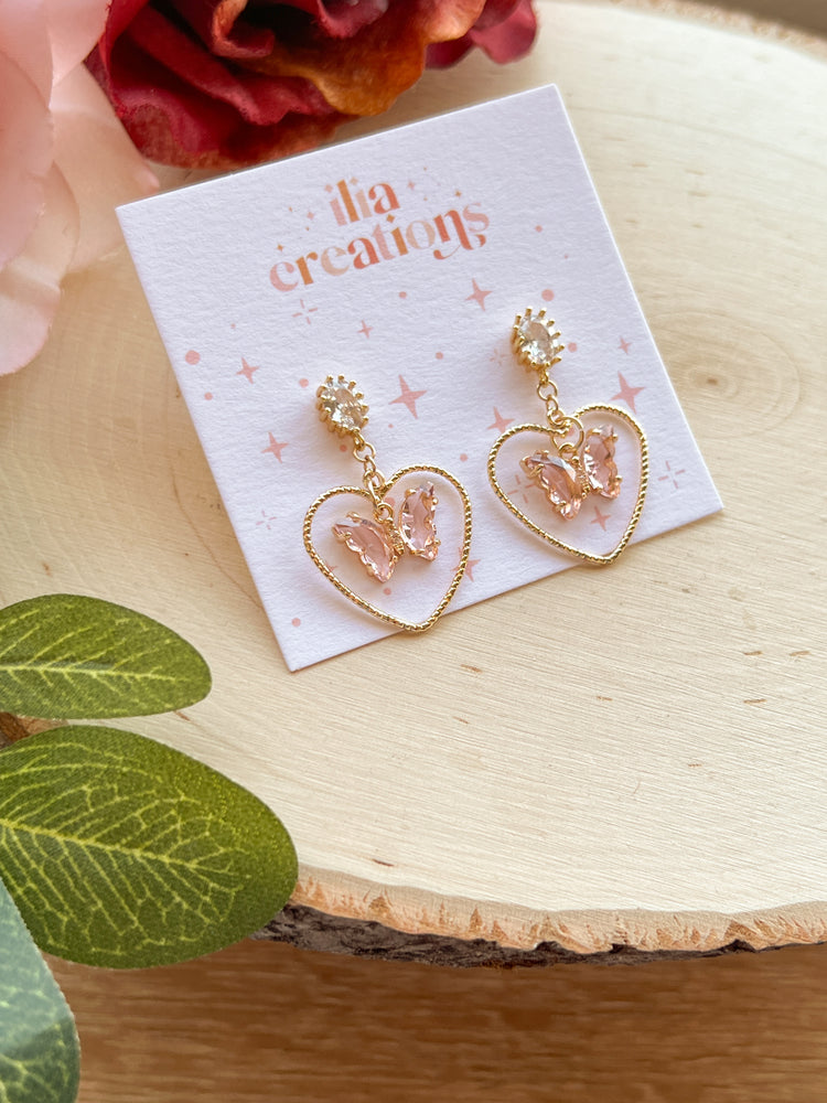 Pre-Order: Gold Butterfly & Heart Studs