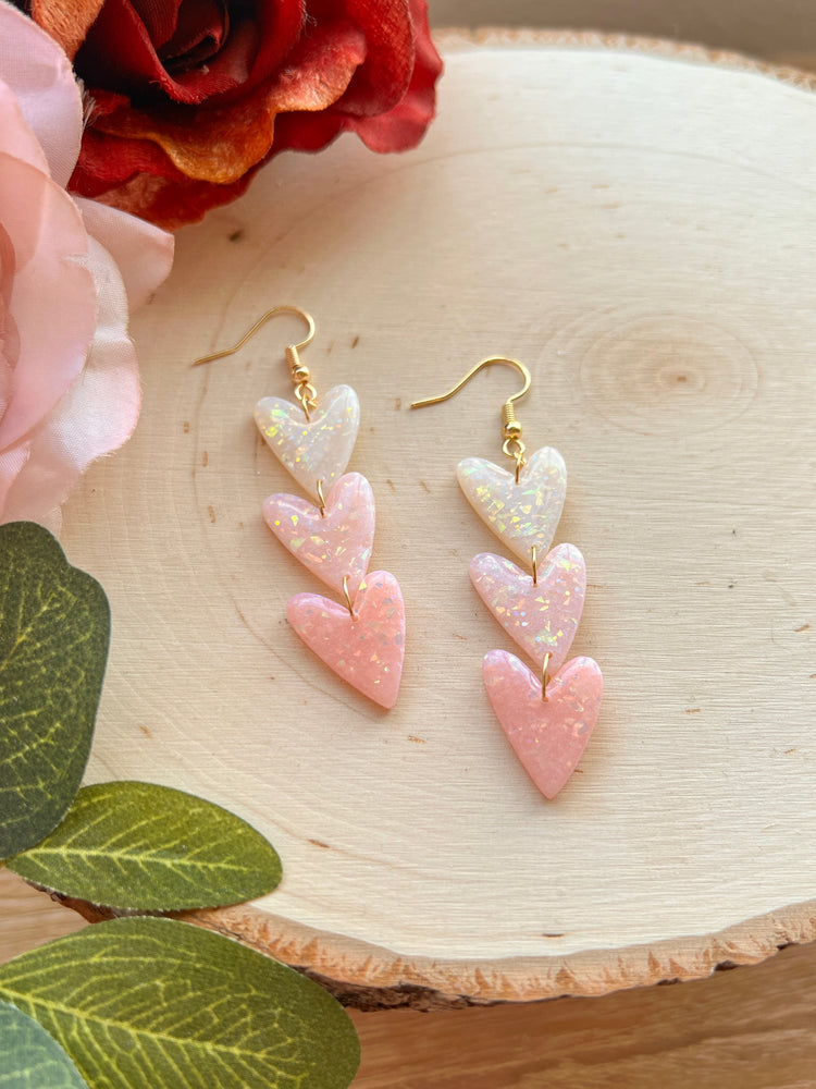 Opal Ombré Heart Earrings