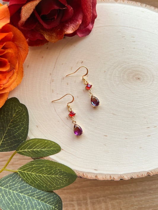 Red and Purple Autumn Dangles