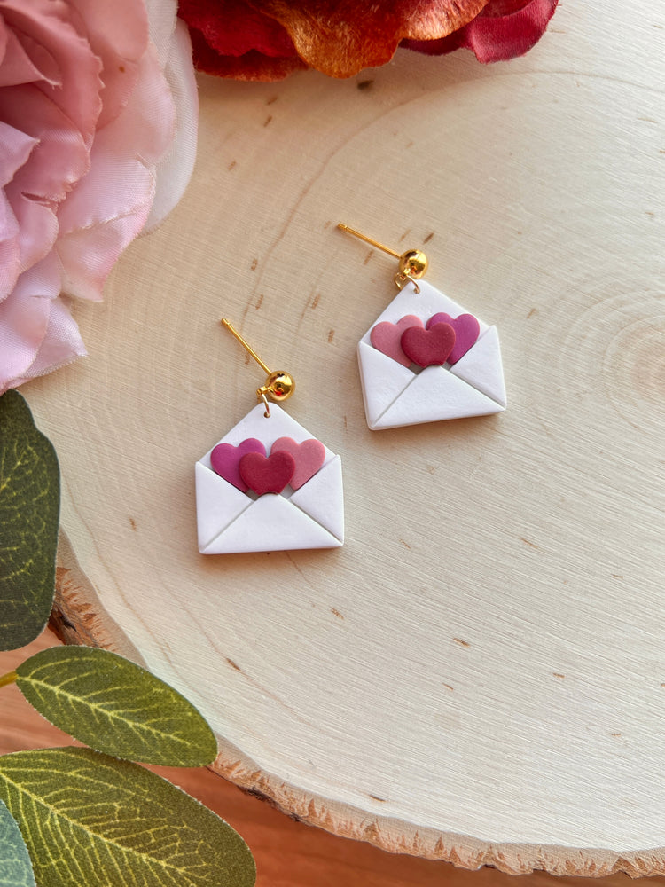 Heart Envelope Ball Studs