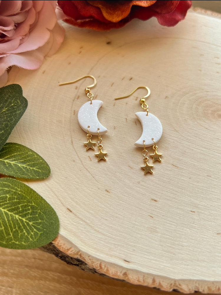 Sparkly Moon & Star Earrings