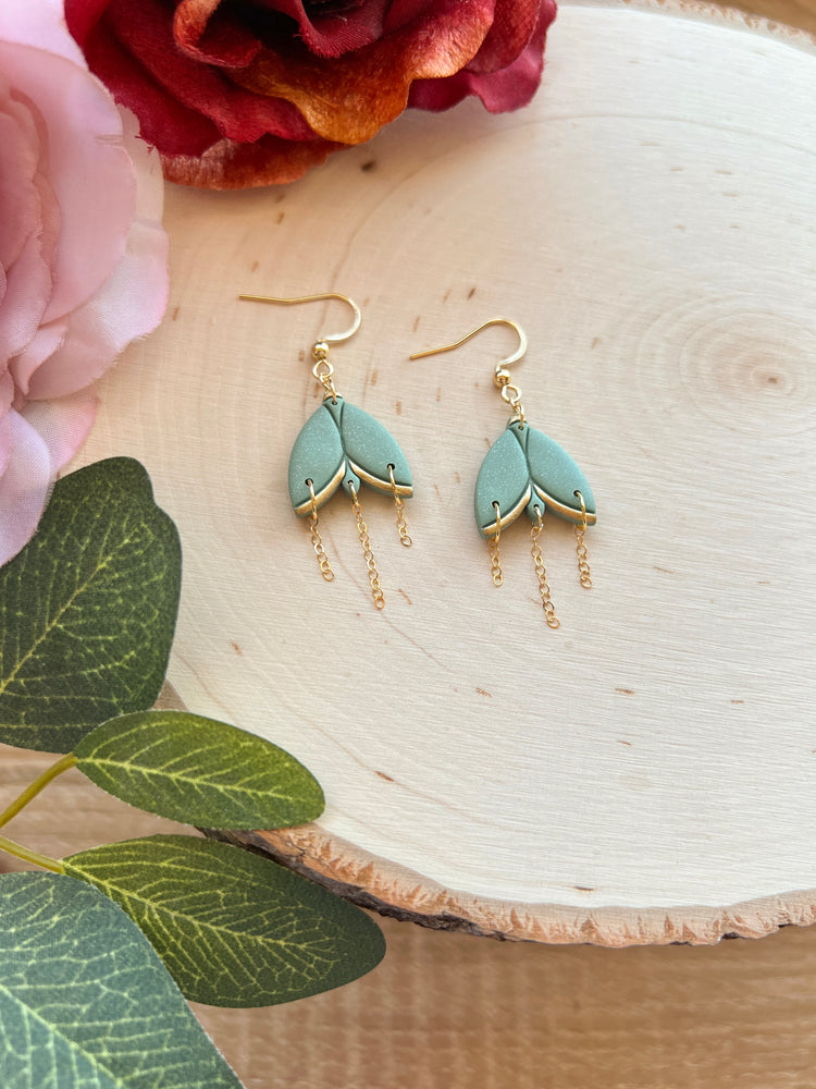 Shimmery Sage Moth Earrings