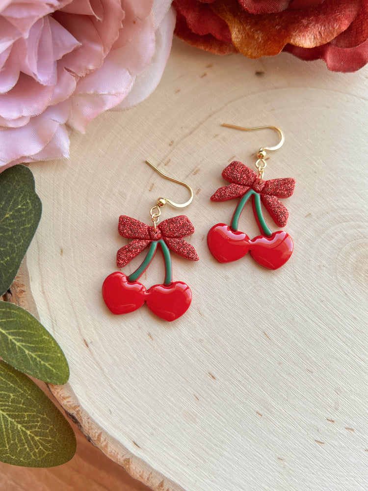 Cherry Heart Earrings