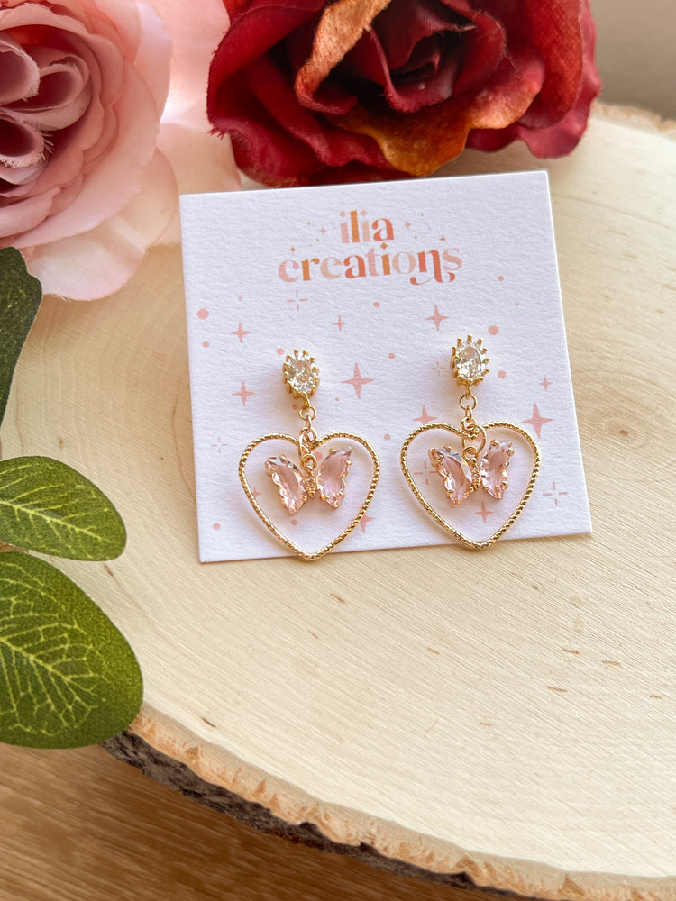 Pre-Order: Gold Butterfly & Heart Studs