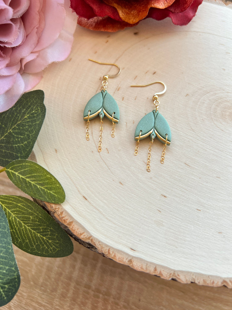 Shimmery Sage Moth Earrings