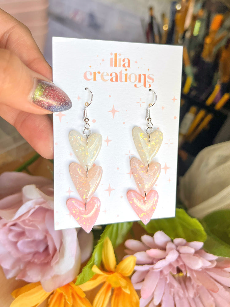 Opal Ombré Heart Earrings